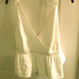 Peplum Eyelet Tank Top